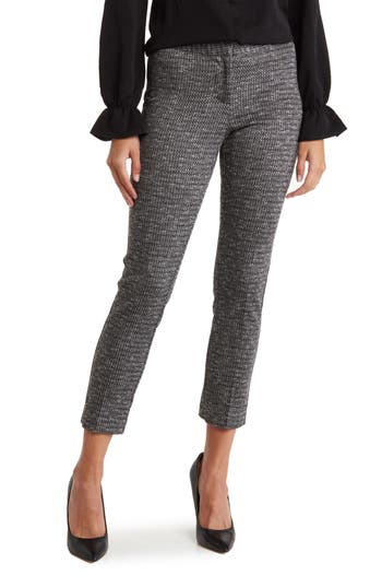 Amanda & Chelsea Amanda Ponte Stretch Slim Ankle Pants In Black/white