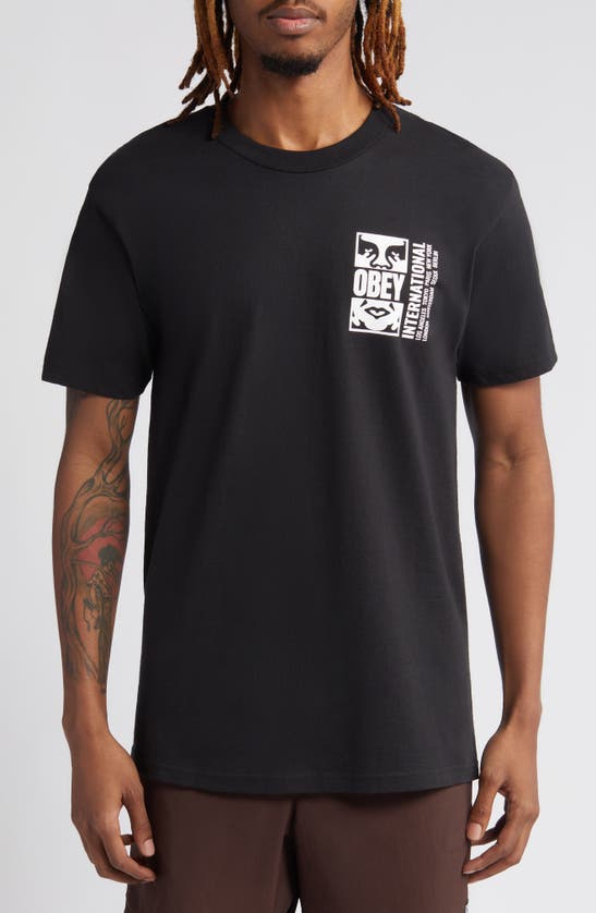 Shop Obey Icon Cotton Graphic T-shirt In Black