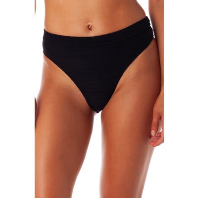 Rhythm Tahiti Xanadu High Cut Bikini Bottoms, Black