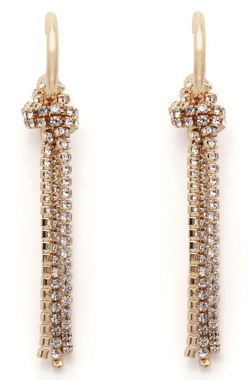 Knotted Glitz Drop Earrings in Gold