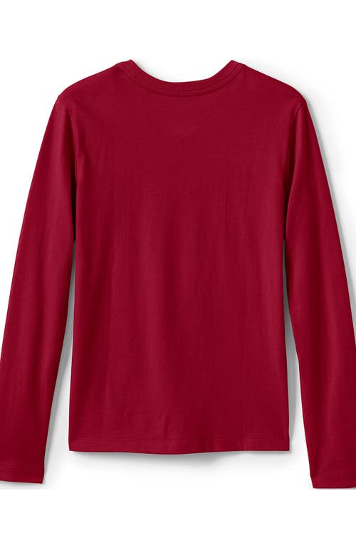 Shop Lands' End School Uniform Girls Long Sleeve Essential T-shirt In Red