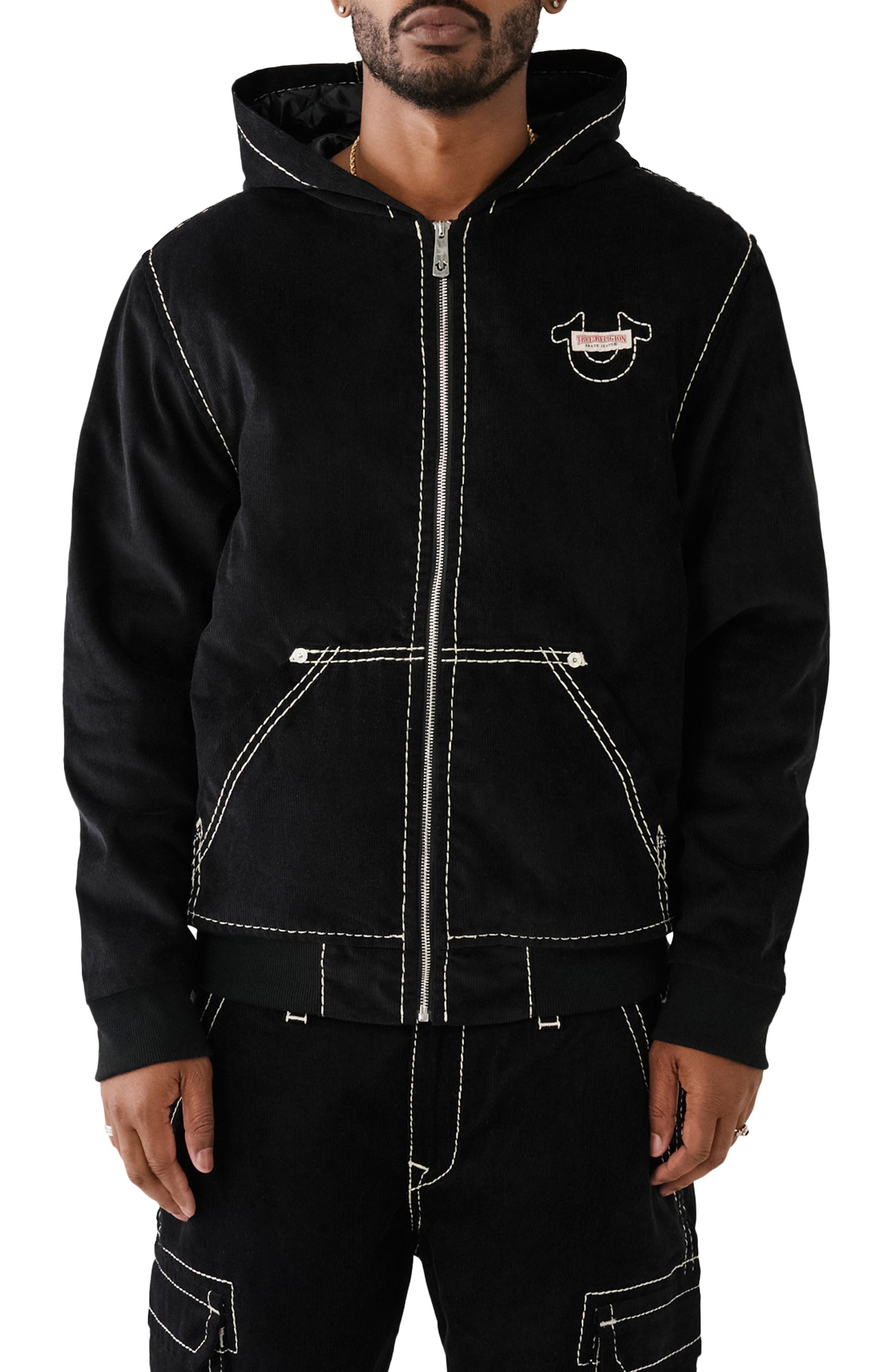 Dust Blue Corduroy True Religion Jacket (S/M)