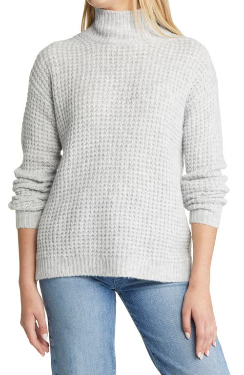 caslon(r) Thermal Mock Neck Sweater in Grey Light Heather
