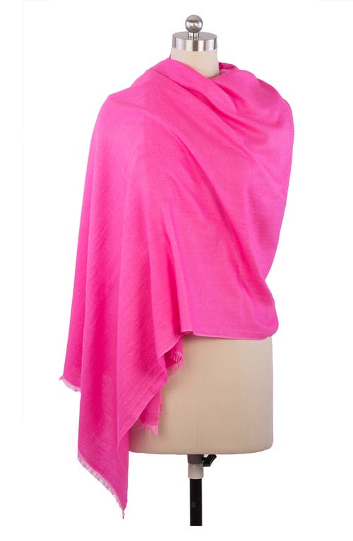 Saachi Cashmere Silk Eyelash Fringe Scarf In Hot Pink