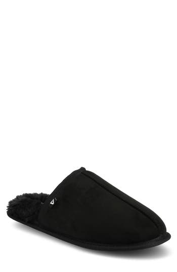 Taft Duncan Faux Shearling Scuff Slipper In Black