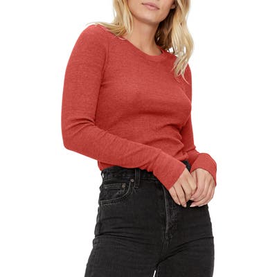 Michael Stars Juliet Long Sleeve Thermal Tee, Black