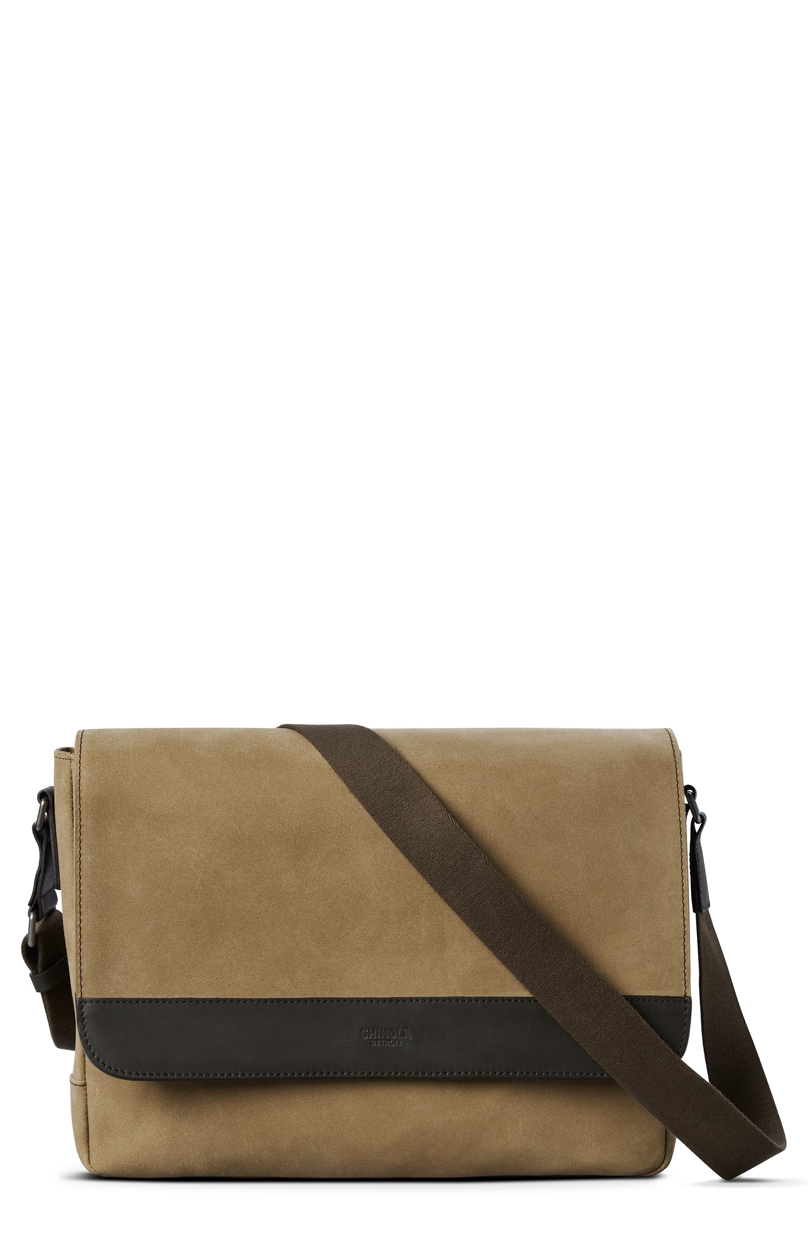 slim messenger bag leather