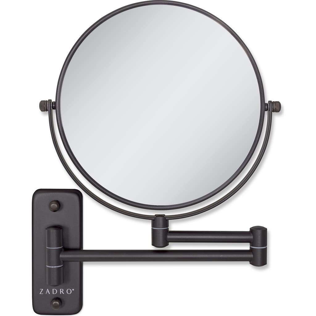 Zadro Wall Mounted Makeup Mirror With 8x/1x Magnifications In Black