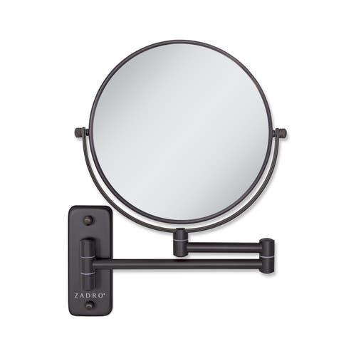 Zadro Wall Mounted Makeup Mirror With 8x/1x Magnifications In Oil-rubbed Bronze