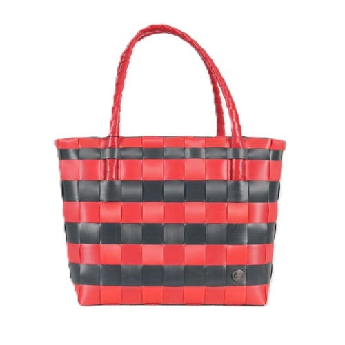 Handed By Paris Spirit Recycled Tote Bags In Red/dark Grey