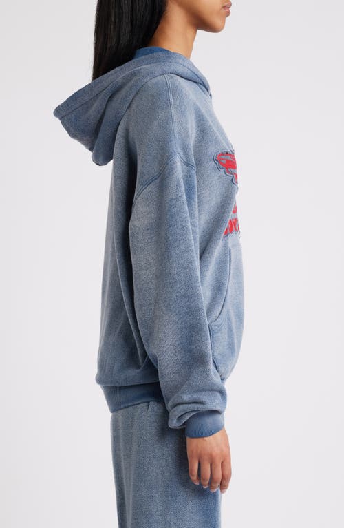 Shop Boys Lie Stitch Me Up Cotton Blend Logo Hoodie In Blue