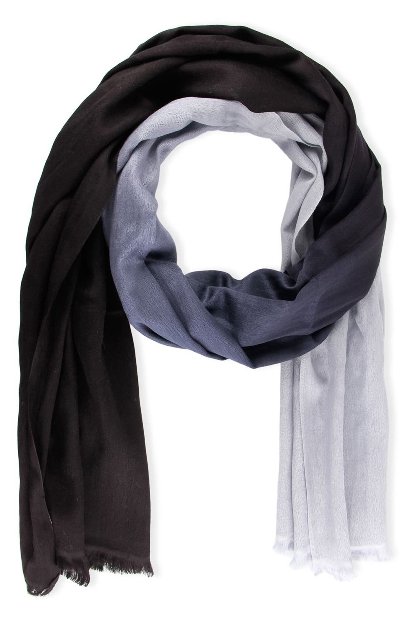 Saachi Ombre Cashmere & Silk-blend Scarf In Black