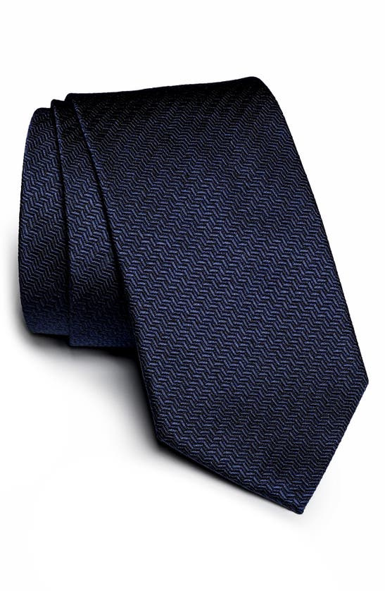 Jack Victor Weredale Chevron Silk Tie In Blue