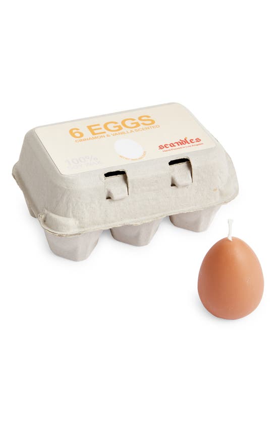 Shop Scandles 6-pack Egg Candles In Eggshell