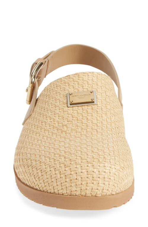 Shop Dolce & Gabbana Dolce&gabbana Basket Weave Slingback Clog In 8d106-naturale/ecru