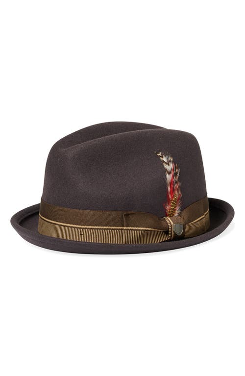 Shop Brixton 20th Anniversary Gain Wool Fedora In Chocolate/gold