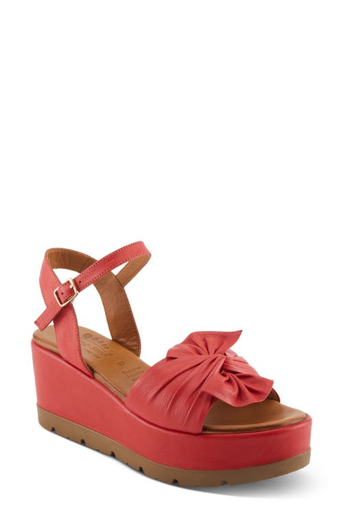 Shop Spring Step Wakefield Ankle Strap Platform Wedge Sandal In Light Red