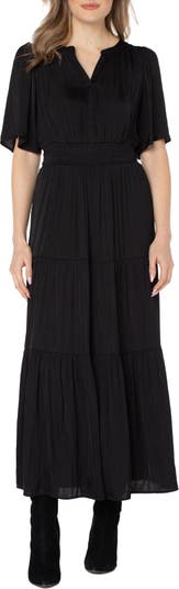 Liverpool Los Angeles Smocked Waist Woven Maxi Dress | Nordstrom