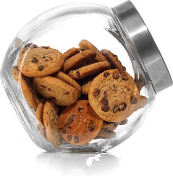 JoyJolt Round Glass Cookie Jar With Airtight Lids - Clear - 536