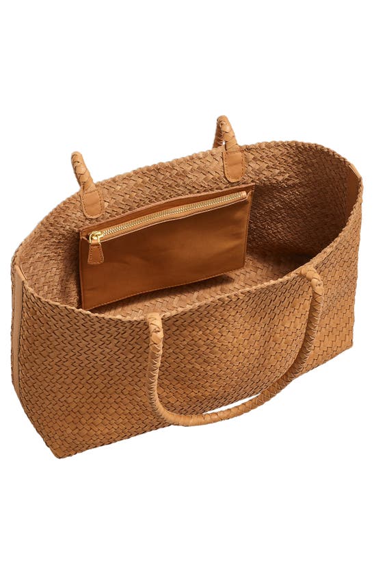 Shop Madewell Handwoven Leather Tote In Desert Camel