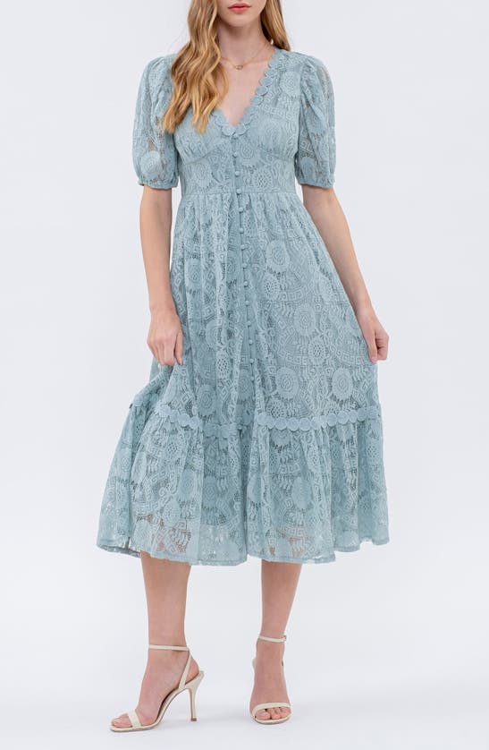 BLU PEPPER BLU PEPPER LACE SHORT SLEEVE MAXI DRESS