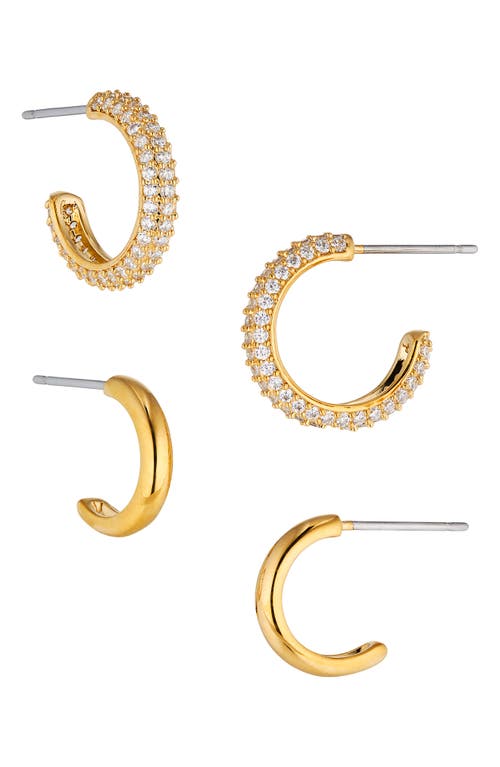Nadri Pavé the Way Hoop Earrings Set in Gold at Nordstrom