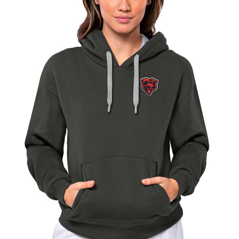 Shop Antigua Charcoal Chicago Bears Victory Pullover Hoodie
