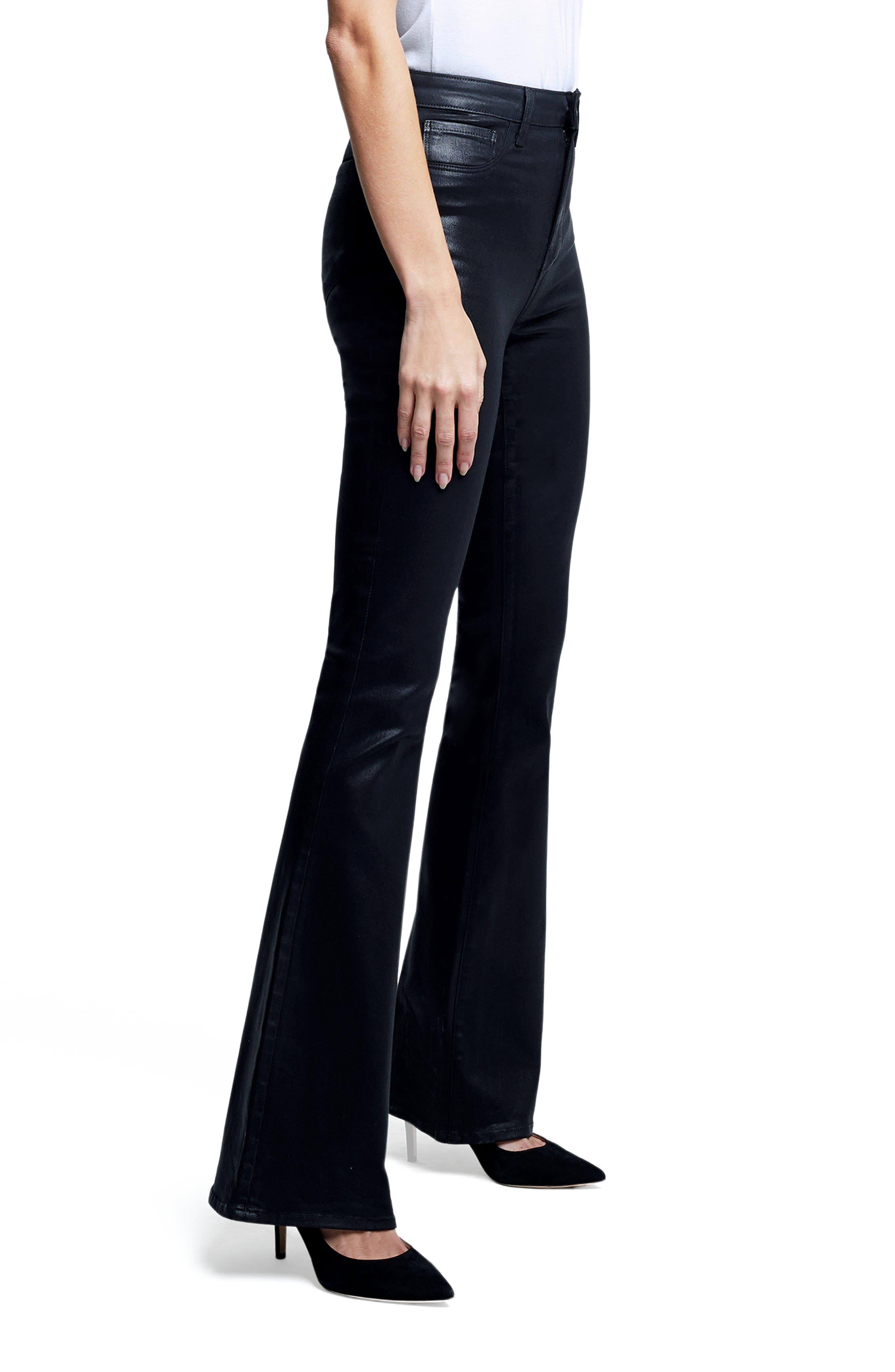L'AGENCE Marty Coated High Waist Flare Leg Jeans Nordstrom