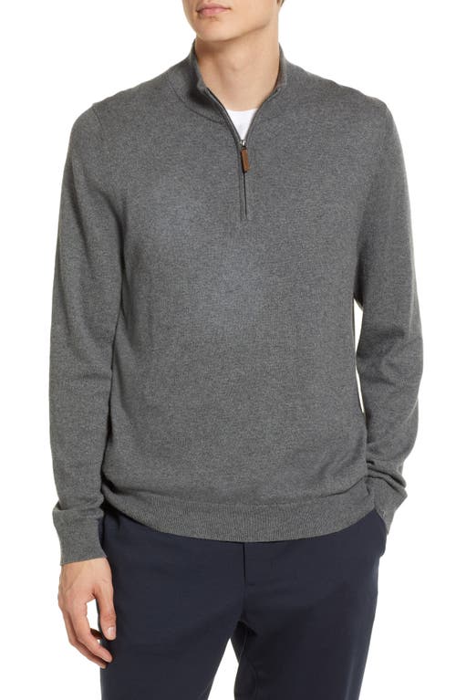 Nordstrom Half Zip Cotton & Cashmere Pullover Sweater in Grey Castlerock