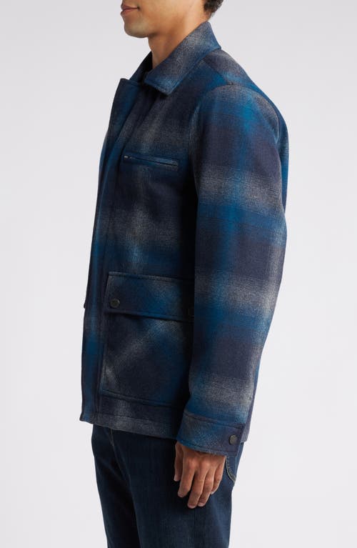 Shop Pendleton Eugene Plaid Jacket In Grey Blue Plaid