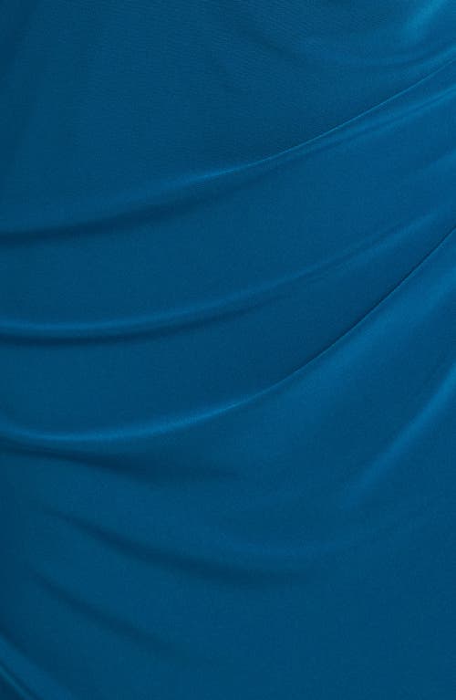 Alex Evenings Off The Shoulder Embellished Column Gown In Deep Teal