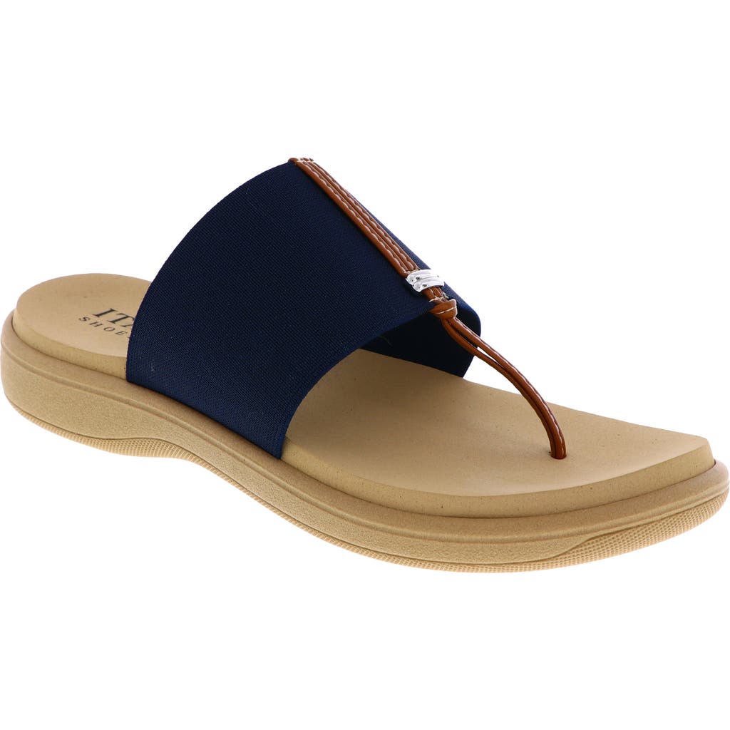 Italian Shoemakers Jahzara Elastic Strap Sandal In Navy