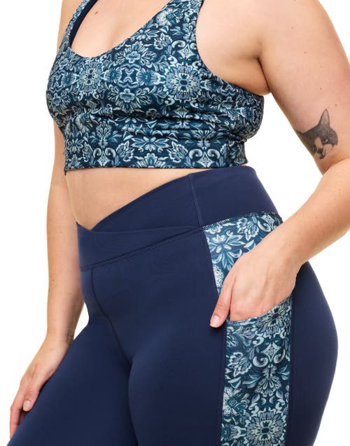 Shop Adore Me Lotus Lotus Leggings In Geo Blue