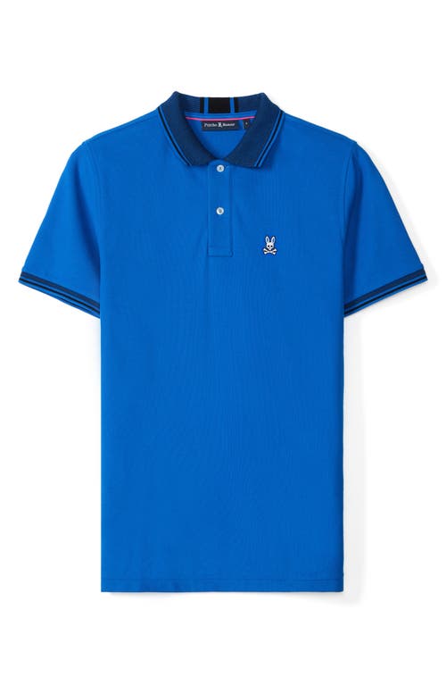 Shop Psycho Bunny Bradford Tipped Piqué Knit Polo In Nautical Blue