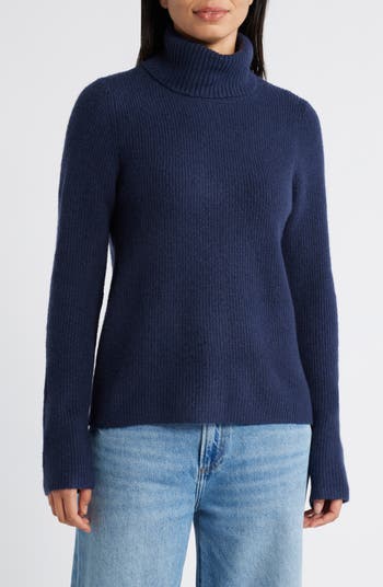 Caslon ribbed turtleneck tunic sweater hotsell