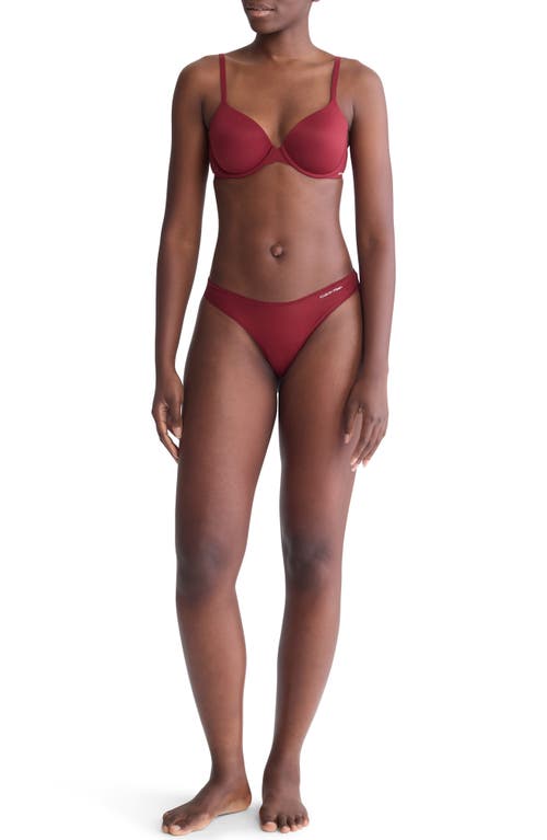 Shop Calvin Klein Ideal Microfiber Bikini In Geq Syrah