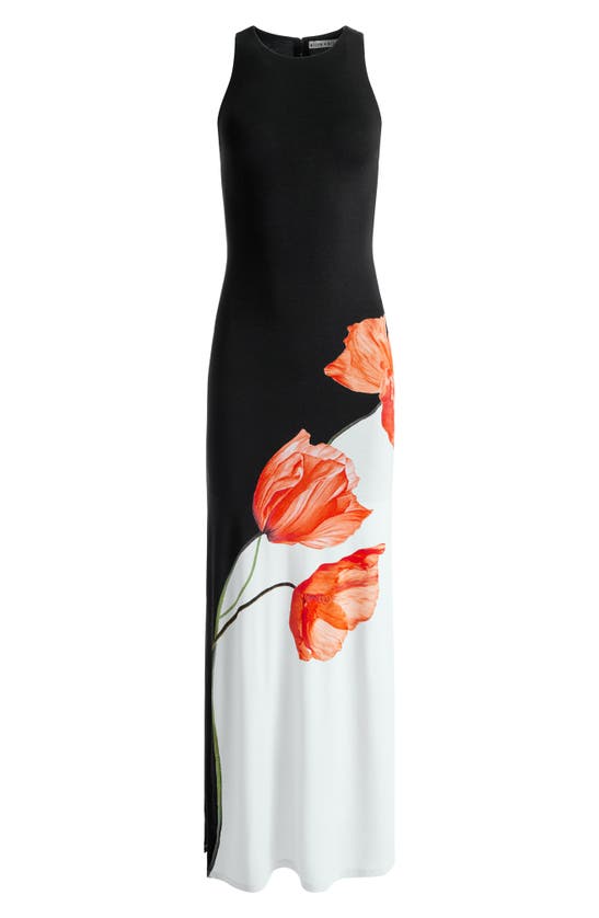 Shop Alice And Olivia Pania Floral Sleeveless Maxi Dress In Dream Life Black