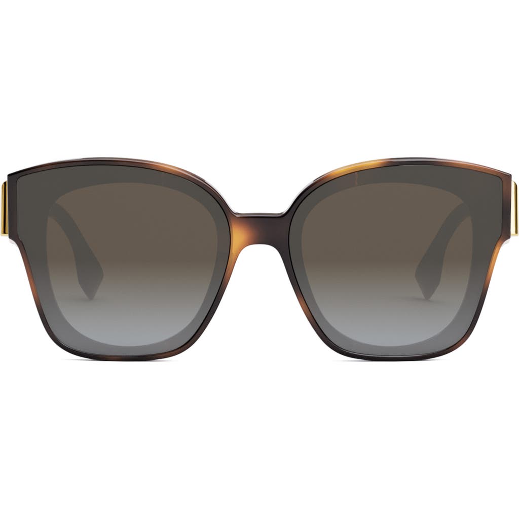 Fendi The  First 63mm Square Sunglasses In Blonde Havana/gradient Smoke