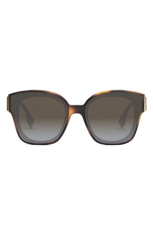 Shop Fendi ' First 63mm Square Sunglasses In Blonde Havana/gradient Smoke