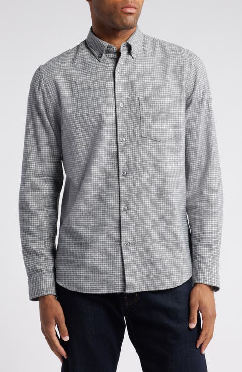 Shop Nordstrom Trim Fit Microcheck Button-down Shirt In Grey- Navy York Check