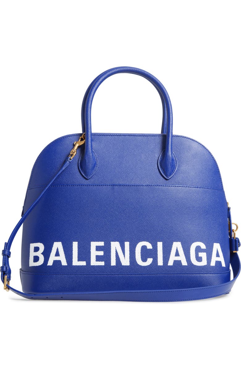 Balenciaga Ville Logo Leather Satchel, Alternate, color, 
