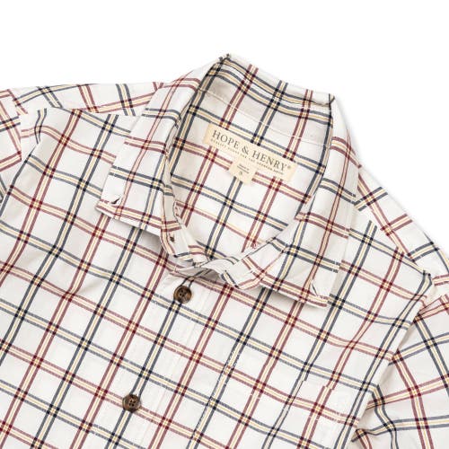 Shop Hope & Henry Baby Boys' Organic Stretch Poplin Shirt, Infant In Homeroom Check