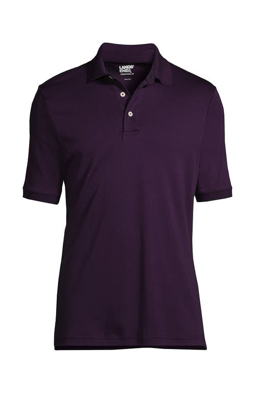 Shop Lands' End Short Sleeve Cotton Supima Polo Shirt In Blackberry