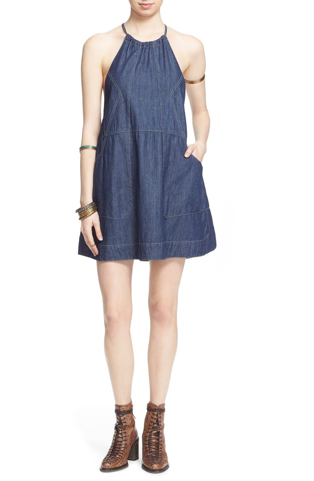 Free People Denim Babydoll Dress Nordstrom