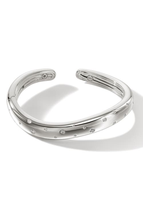 John Hardy Surf Kick Pavé Diamond Cuff Bracelet in Silver at Nordstrom