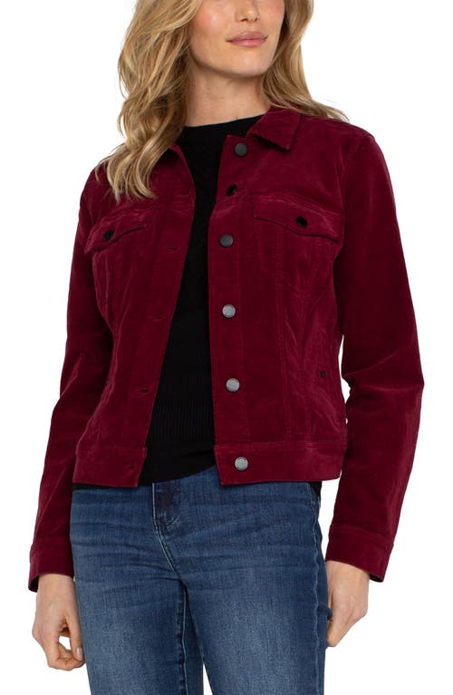 Shop Liverpool Corduroy Trucker Jacket In Ruby