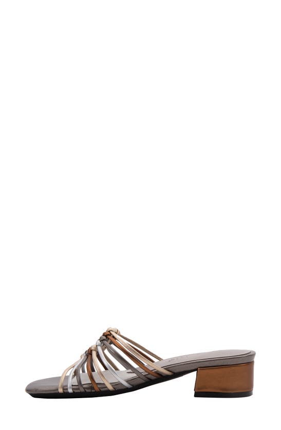 David Tate Excellent Strappy Slide Sandal In Metallic Multi