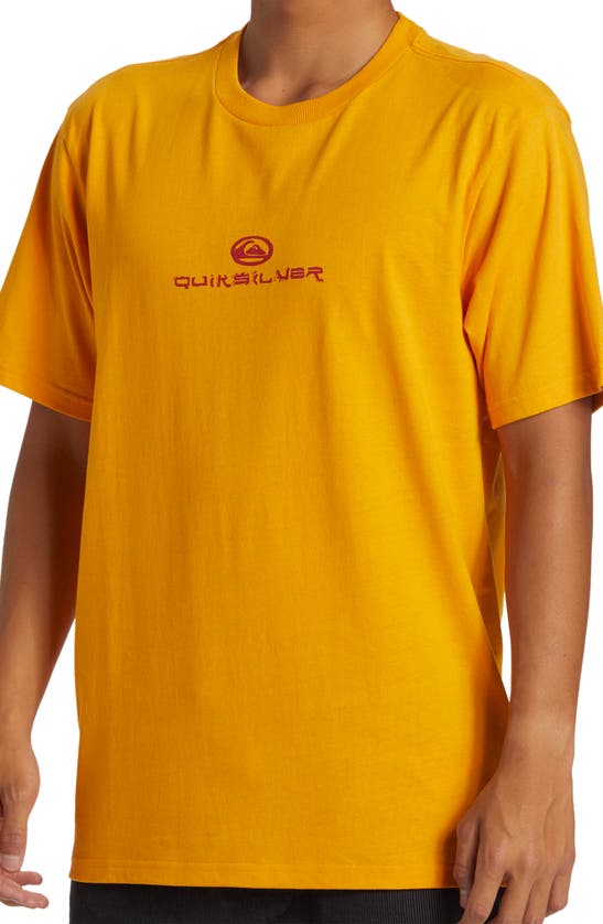 Shop Quiksilver Dragon Fist Graphic T-shirt In Radiant Yellow