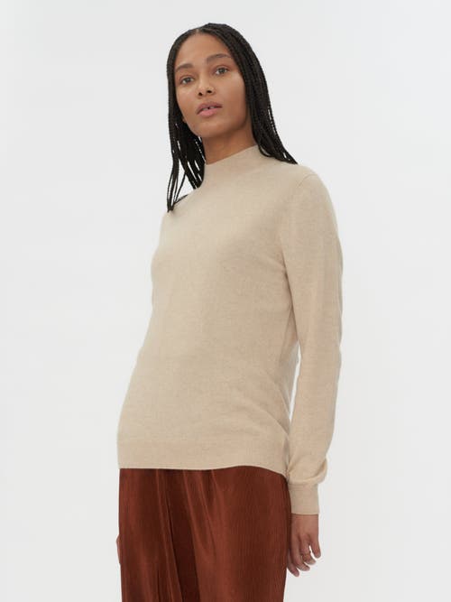 Shop Gobi Cashmere Cashmere Mock Neck Sweater In Beige