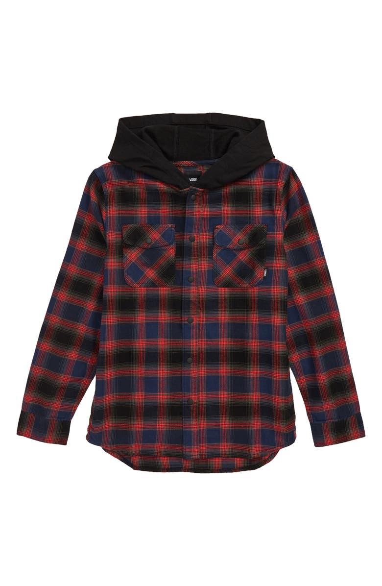 Vans Parkway Plaid Flannel Hooded Shirt Jacket (Big Boys) | Nordstrom